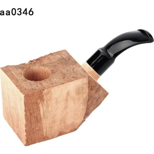 RU- DIY Pipe Making Tobacco Pipe Special Use Briar Wood Block with Acrylic Mouthpiece and Four Types to Choose China Sale aa0348