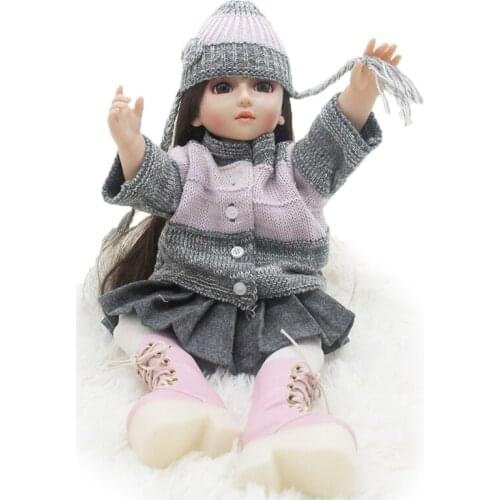 24Inch 60cm Reborn Doll Silicone Body Sweet Girl Big Eyes Cute Rebirth Baby Toy Reality Bebe Dolls Kids Toys Childrens Playmate