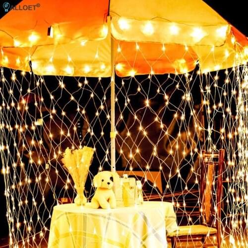 3x2m LED Net String Lights Outdoor Garden Holiday Wedding Christmas Decorations Waterproof Mesh Fairy String Lamps Garland Light