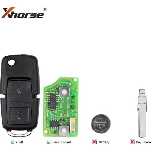 XHORSE XKB508EN B5 Style 2 Buttons Wire Universal Remote Key for VVDI Key Tool / VVDI2(English Version) 10pcs/lot