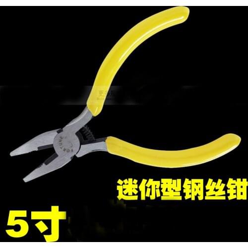 Yellow Plastic Coated Wire Cutter Cutting Combination Plier 5"