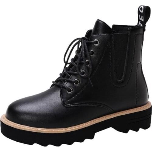 Women Ankle Boots Ladies Chelsea Boots Platform Female Natural Leather Womens Shoes Woman Comfortable Fashion Cool Punk Shoes