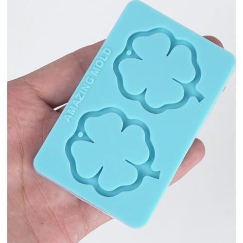 1 Piece Silicone Clover Earring Mold DIY Jewelry Pendant Mold 2 Cavity 10340150