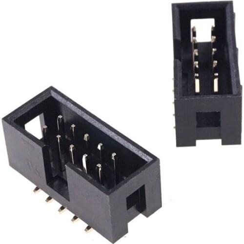 100 Pcs SMT 2.54mm 2x5 Pin 10 P Shrouded Box Header IDC Socket Straight Male 2 Rows 2.54 SMD PCB Reflow Solder