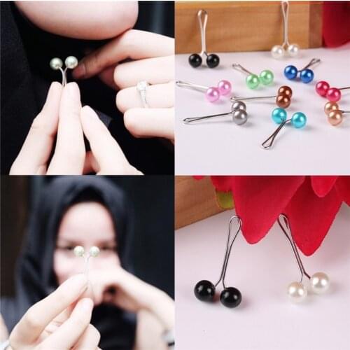 12pcs New Alloy Imitation Pearl Brooches Pin for Womens Scarves Muslim Exquisite Fashion Clip Zinc Alloy Jewelry Brooches