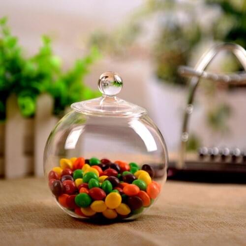 2sets/pack Diameter=15cm Transparent Glass Lid Vase Fleshier Plant Vase Bryophytes Bottle Hydroponic Flower Home Decoration