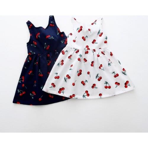 2020 Fashion Newborn Baby Girl Toddler Infant Cherry Princess Dress Summer Outfit Girls Dresses 6-36M Vestidos BB Kids Clothes