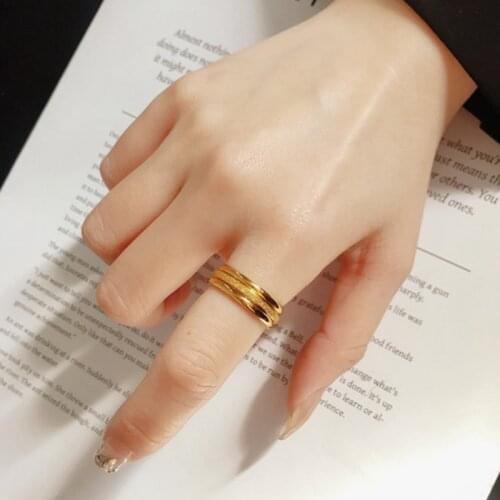 3Pcs/Set Scrub Stainless Steel Rings For Women 2 MM Width Finger Rings Gift Girl Fashion Jewelry Minimalist Midi Round Ring