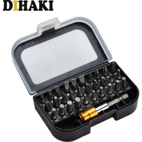 31 Pcs Screwdriver Bit Set tool case 30 Screwdriver Bits sockets + 1 Quick Release Hex Magnetic Holder Chuck Extension Adapter