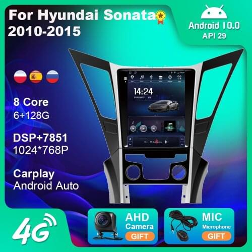 For Hyundai Sonata 8 YF 2010-2015 Android Car Radio Stereo Vertical Tesla Screen GPS Navigation Multimedia Video Player 9.7 Inch