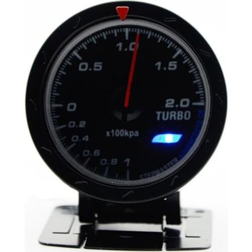 DepoTuning 2.5" 60MM 12V Car Gauge Meter Boost Turbo Gauge -1-2BAR Black Face With Turbo Sensor With Support Combination