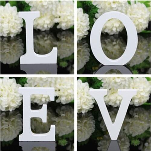 8cm White Wooden LOVE Wedding Sign Romantic Wedding Decoration DIY Marriage LOVE Letters Photography Props Rustic Wedding Decor