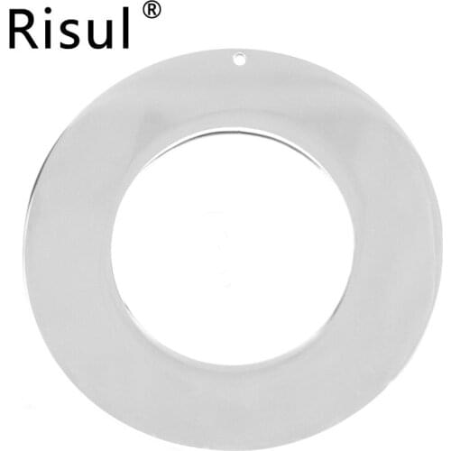 Risul Big annulus round circle anulus Pendants blank Tags diy for print engrave mirror polish stainless steel Pendants 50pcs