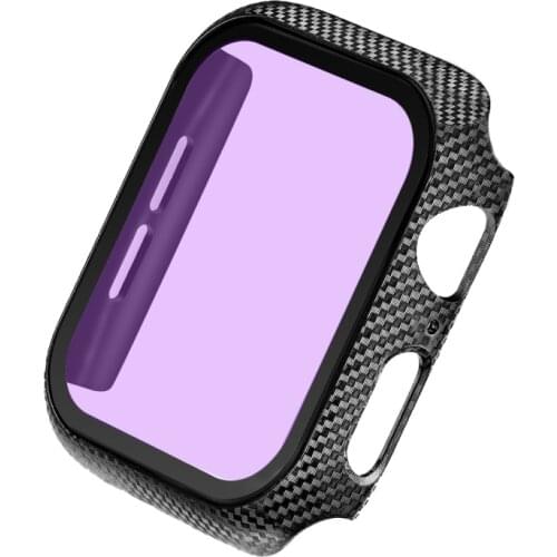 Watch Cover carbon fiber PC Protector Case for Apple Watch 5 4 3 2 1 42MM 38MM Clear Screen for iWatch 44MM 40MM Protector Case