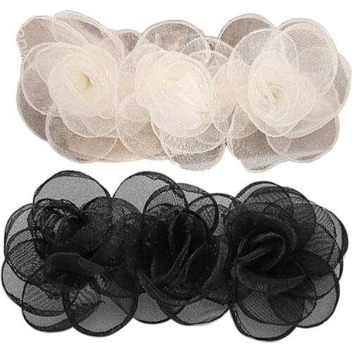 Flower Hair Clips Alligator Grip Artificial Floral Mesh Rose Vintage Duckbill Clip Fashion Hair Styling Accessories