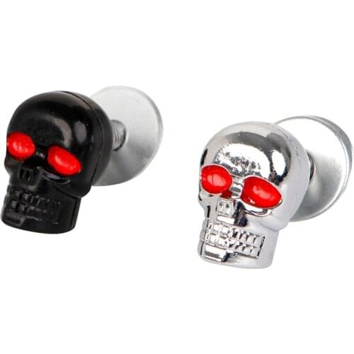 KU--QILEJVS 4Pcs Motorcycle Tag Fastener Skull License Plate Frame Bolts Screw Caps Fastener