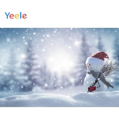 Christmas Winter Forest Tree Snow Snowflake Snowman Backdrop Photography Backdrops Photographic Background For Photo Studio Prop