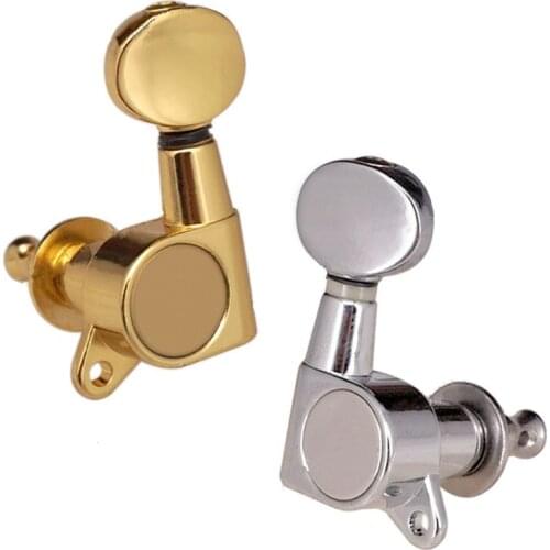 A Set 6 Pcs Small oval Concave Button Sealed gear String Tuners Tuning Pegs key Machine Heads For Guitar accessories parts