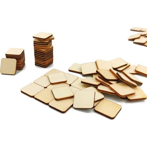 20pcs 30mm Unfinished Wooden Squares Wood Cutouts Slices for DIY Crafts Painting,Scrabble Tiles,Coasters,Pyrography,Decorations