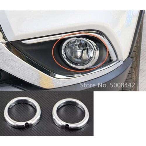 For Mitsubishi Outlander 2016 2017 2018 2019 2020 Car Body Front Fog Light Lamp Frame Stick Styling ABS Chrome Cover Trim 2pcs