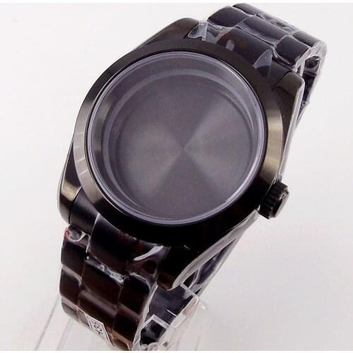 Polished Bezel PVD Coat Watch Case fit NH35A NH36A ETA 2836 MIYOTA 8215 821A DG Mingzhu 2813 Glide Lock Oyster Bracelet Sapphire