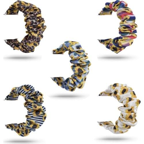 Scrunchie Elastic Watchband for Apple Watch 5 4 Band 38mm 42mm 40mm 44mm Colorful Flower Women Strap Bracelet for Iwatch 3 2 1