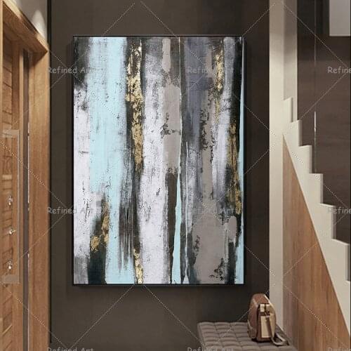 Hand Painted Oil Painting Simple Fashion Creative Golden Ink Abstract Large Painting Graffiti Wall Art Home Living Room Decor