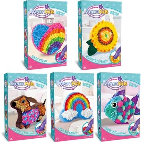 Handmade 3D Doll Plush Pillows Toys with Needle and Thread Kits for Sewing Decor U7EE