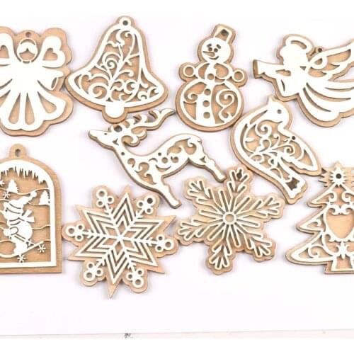 Snowman/angel/snowflake White Wood Slices Pendant Hanging Ornaments For Christmas Tree Xmas Craft Ecor 2pcs Kids Gifts m2528
