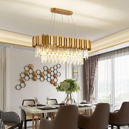 Modern Art Deco Crystal Clear Designer LED Chandelier Lighting Lustre Suspension Luminaire Lampen For Dinning Room