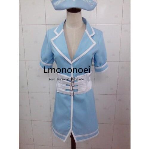 Lmononoei Super Sonic blue nurse Cosplay Costume