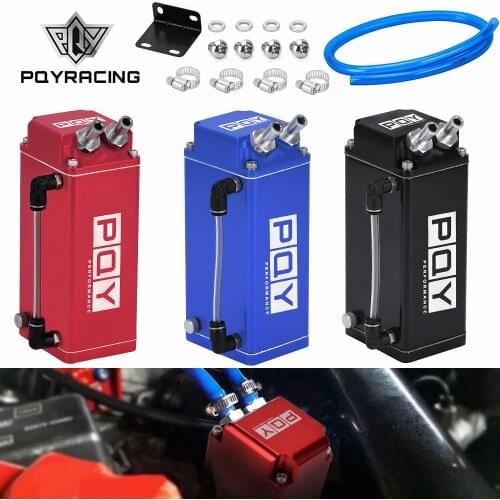 Universal Engine Square Shape Oil Catch Can Oil Tank Reservoir With 2 Bigger Fittings Oil Catcher PQY-TK80