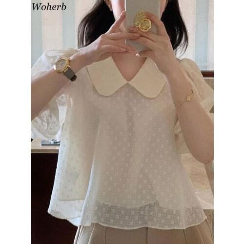 Блузки в горошек Woherb China At AliExpress