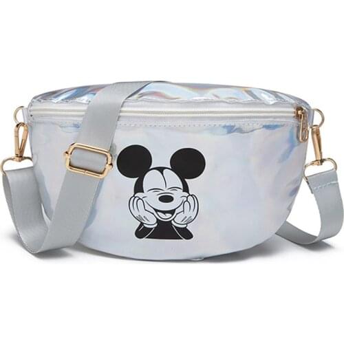 Disney Mickey Mouse female cartoon mobile phone zero wallet waist bag Korean zipper Waist Packs Chest Phone Pouch
