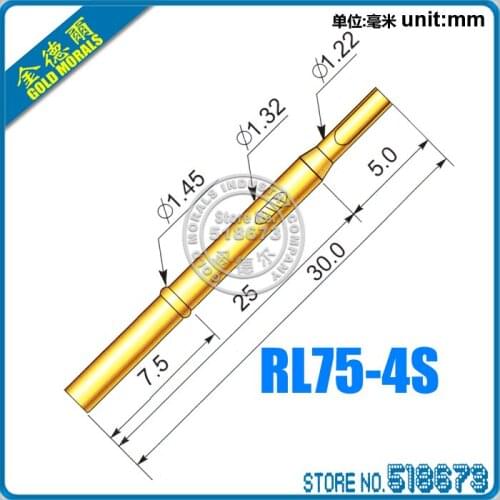 100pcs/lot RL75-4S Spring Test Probes Receptacle Length 39.0mm Free Shipping