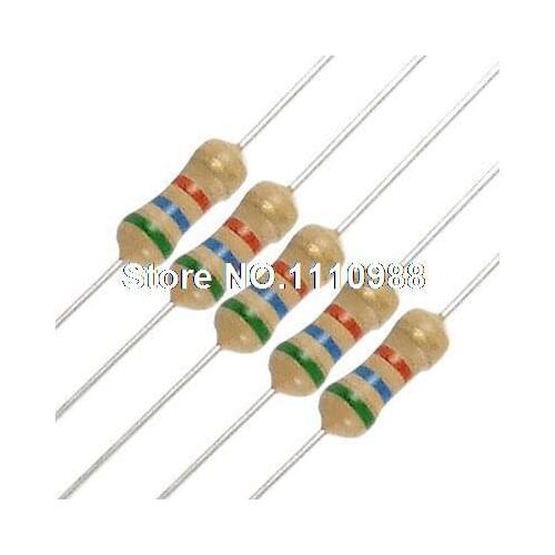 100 x 1/4W 250V 5.6K ohm Carbon Film Resistor Axial Lead