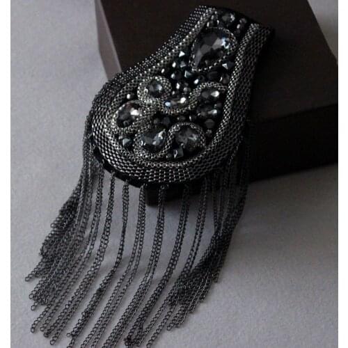 2pcs EE0703 Handmade stage arena exhibition perform play show tassel big shoulder brooch epaulet /epaulettes badge knot pads