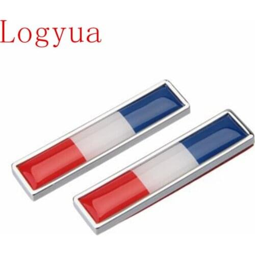 2Pcs/Lot France Flag Metal Car Sticker Decorate Sticker Emblem Badge For French Cars