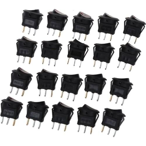 20 x LED Display Toggle On/ Off Switch DC 12V 16 mm Red