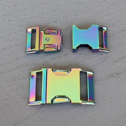 20 Pcs 20/25mm Metal Colourful Side Release Curved Belt Buckle for Bag DIY Paracord Buckles Bracelet Trinket Bracelet