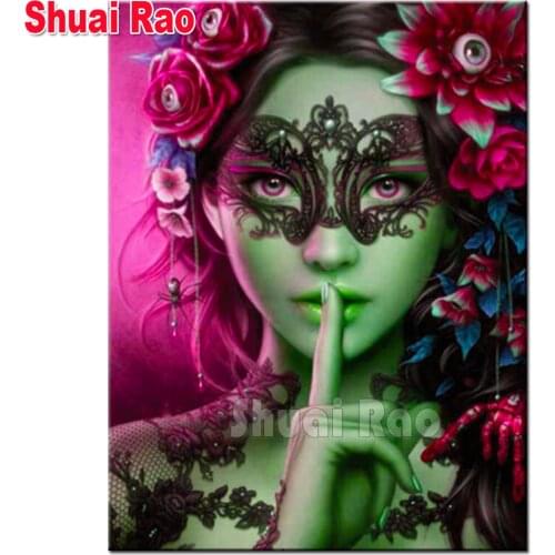 Diy Diamond Painting Halloween eyes Rose woman Diamond Embroidery Full square drilling 5d Diamond Mosaic Cross Stitch kits decor