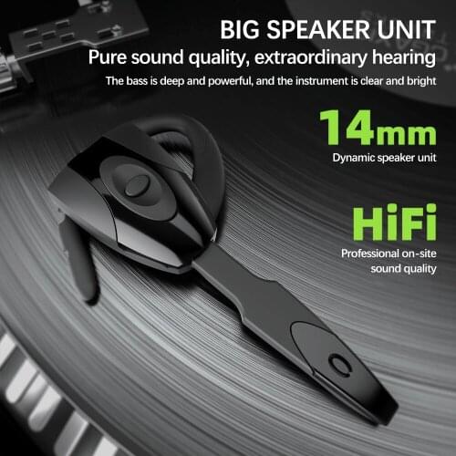 Ear Hook Bluetooth Handsfree Headset With Mic Rechargeable Long Standby Driving Car High Sensitivity Business Wireless Headphone