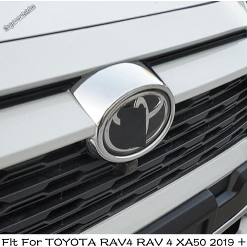 Lapetus Front Middle Logo Decoration Frame Cover Styling Sticker Trim ABS For TOYOTA RAV4 RAV 4 XA50 2019 - 2021 Exterior Parts