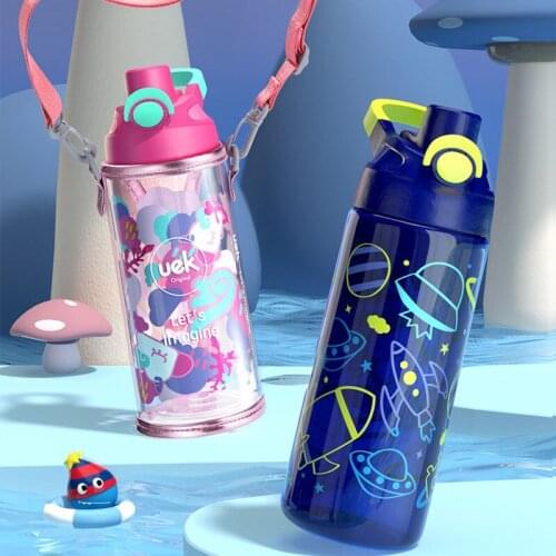 Kids Water Bottle Holder BPA Free Outdoor School Sport Cup Earrings Hook Plastic Leakproof Secure Drinkware For Boys Girls