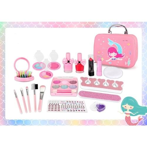Childrens Makeup Set Princess Make Up Box Makeup Kit for Kids Girls Nontoxic Cosmetics Kit Toys Pretend Play Makeup Beauty Toys