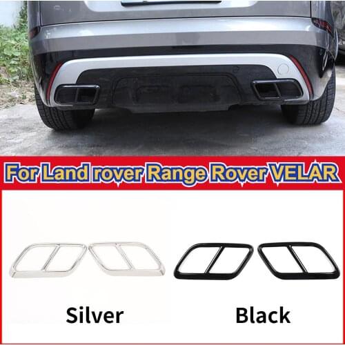 For Range Rover Range Rover Velar 2017 2018 2019 20 304 Stainless Steel Silver/Black Car Exhaust Pipe Cover Trim Car Accessories