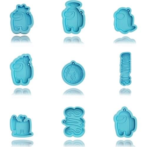 Imposter 8 Types Baking Mold Anime Figure Cookie Mold Diy Cake Moulds Children Kids Cute Epoxy Keychain Toys for Christmas Gifts