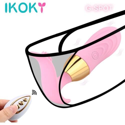IKOKY Wearable Dildo Vibrator Vaginal Tighten Exercise Clitoris Stimulation G Spot Vibrator 10 Speed Wireless Remote