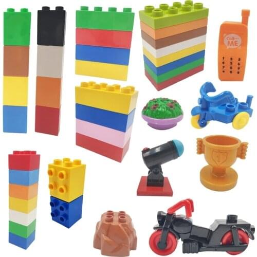 Classic Brick Furniture Tricycle Motorcycle Building Block Set Kids Toys Compatible with Legoing Duplo Playmobil Montessori
