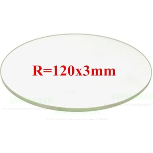 Round 120x3mm Borosilicate Glass Build Plate Heatbed for Monoprice MP Mini Delta 3D printer Build Surface Hot Bed